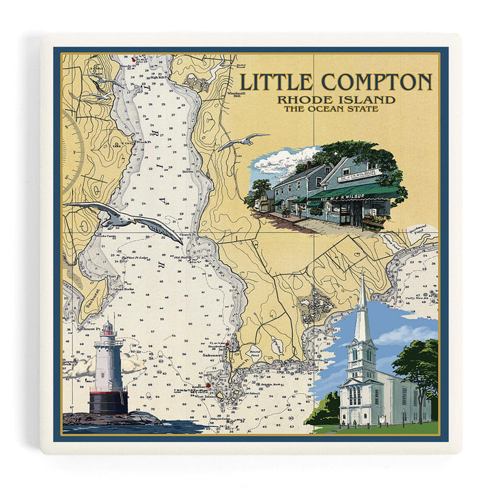 Little Compton, Rhode Island Chart, Coasters Coasters Lantern Press 