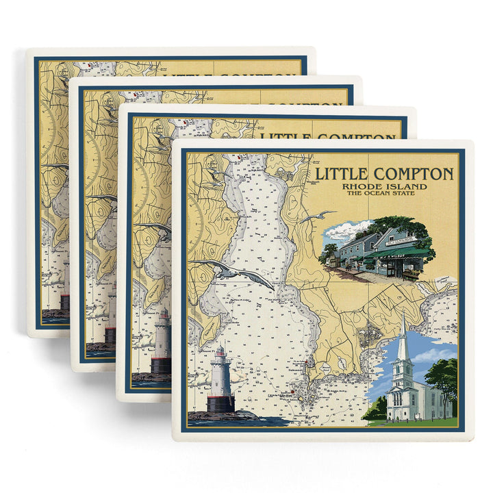 Little Compton, Rhode Island Chart, Coasters Coasters Lantern Press 