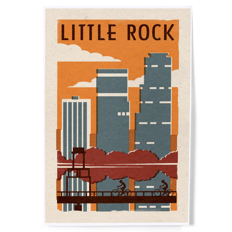 Little Rock, Arkansas, Woodblock, Art & Giclee Prints Art Lantern Press 