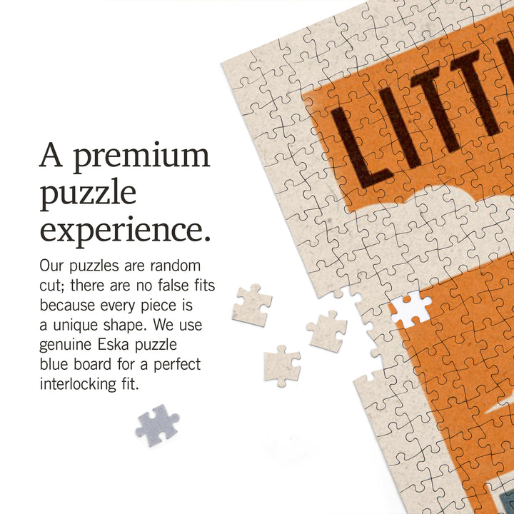 Little Rock, Arkansas, Woodblock, Jigsaw Puzzle Puzzle Lantern Press 