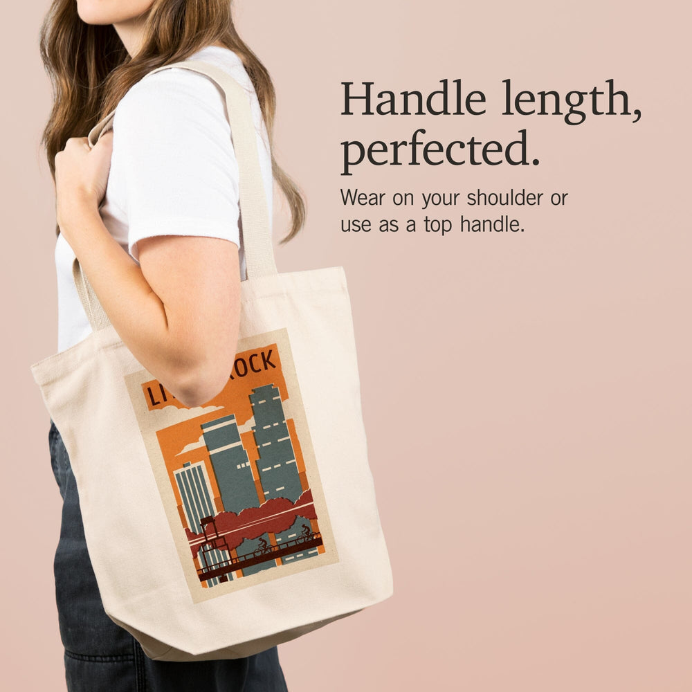 Little Rock, Arkansas, Woodblock, Tote Bag Totes Lantern Press 