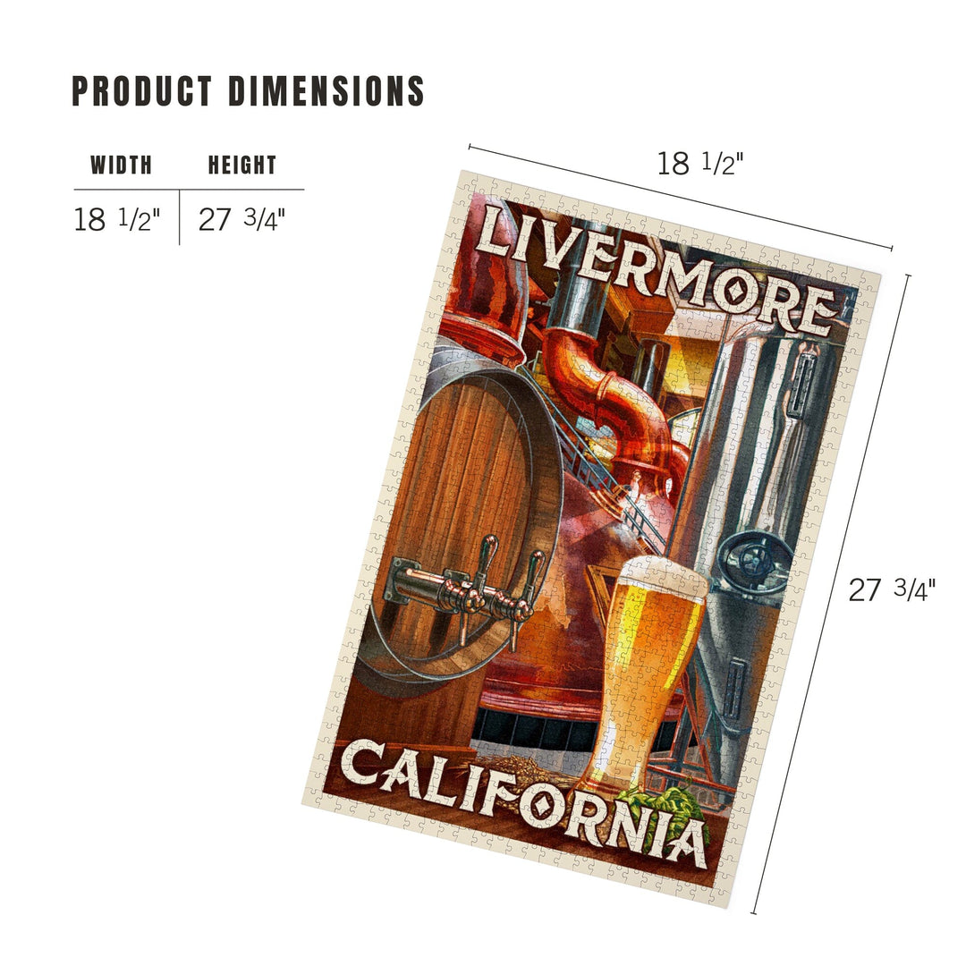 Livermore, California, Art of the Beer, Jigsaw Puzzle Puzzle Lantern Press 