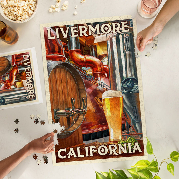 Livermore, California, Art of the Beer, Jigsaw Puzzle Puzzle Lantern Press 