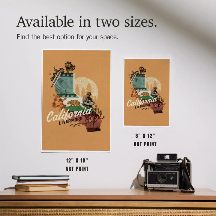 Livermore, California, State Photomontage, State Series, Art & Giclee Prints Art Lantern Press 