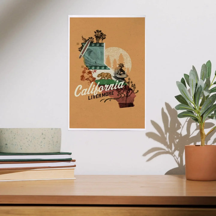 Livermore, California, State Photomontage, State Series, Art & Giclee Prints Art Lantern Press 