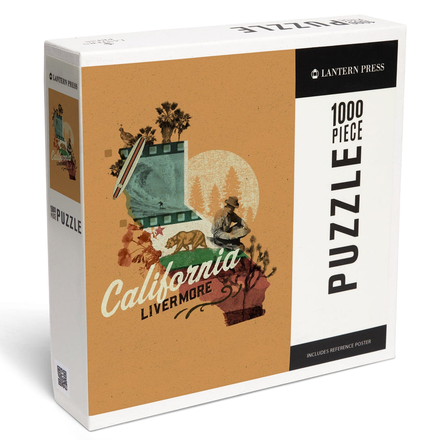 Livermore, California, State Photomontage, State Series, Jigsaw Puzzle Puzzle Lantern Press 
