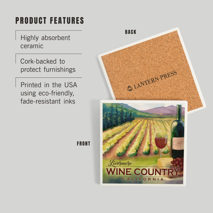 Livermore, California, Wine Country, Coasters Coasters Lantern Press 