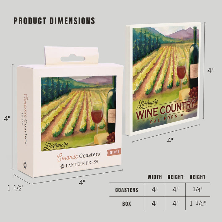 Livermore, California, Wine Country, Coasters Coasters Lantern Press 