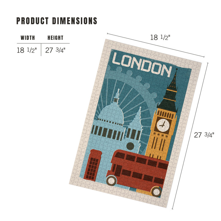 London, Woodblock, Jigsaw Puzzle Puzzle Lantern Press 