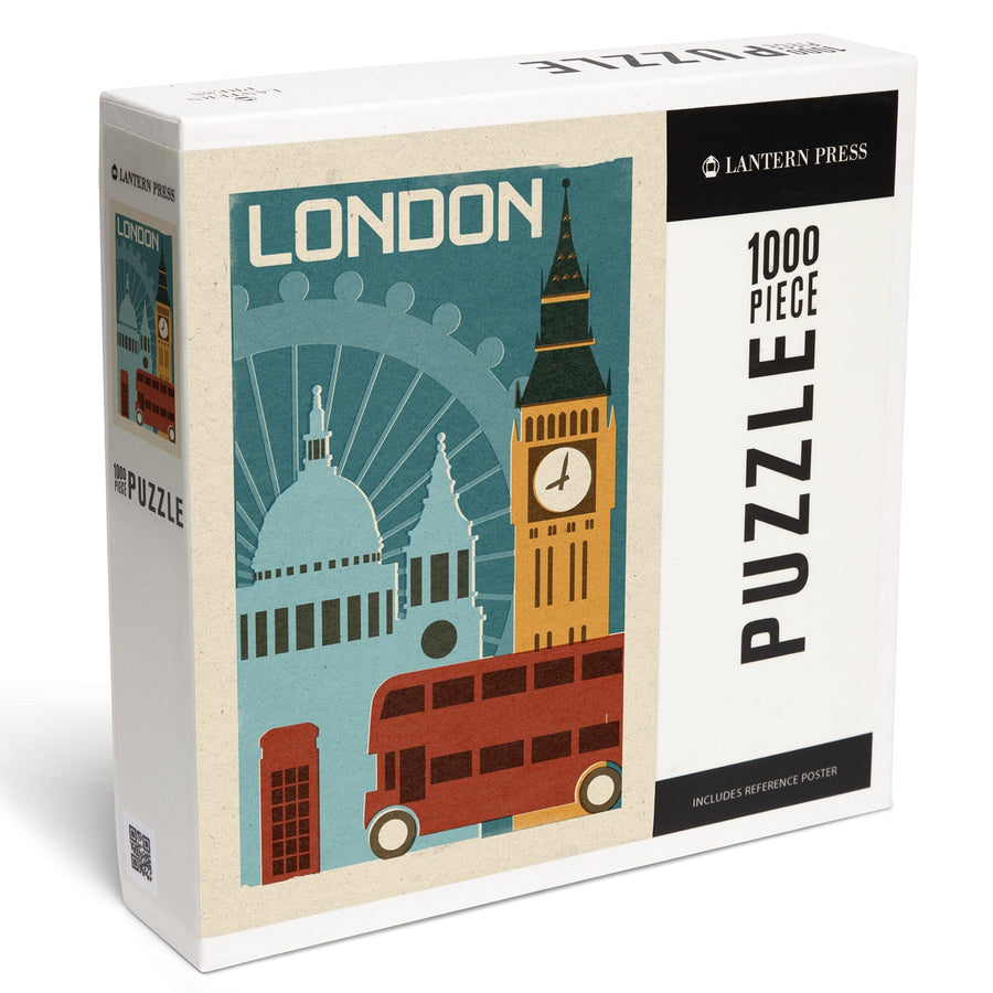 London, Woodblock, Jigsaw Puzzle Puzzle Lantern Press 