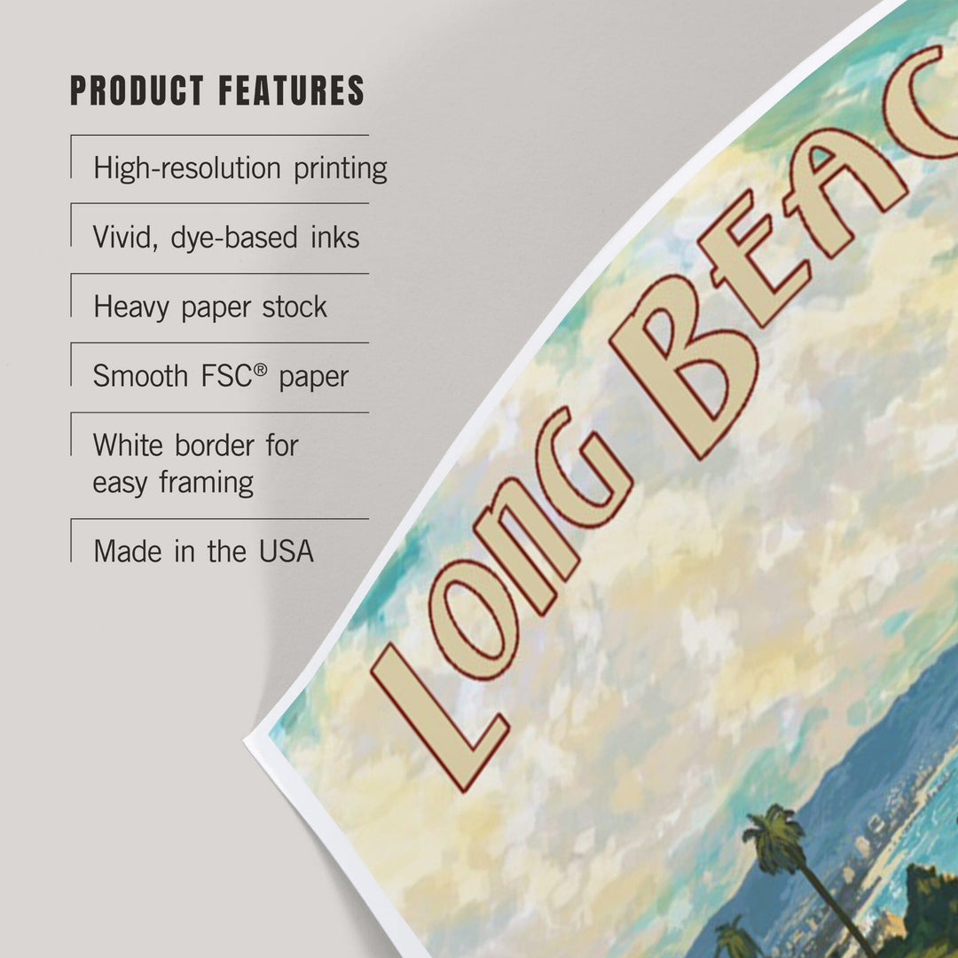 Long Beach, California, Camper Van, Art & Giclee Prints Art Lantern Press 