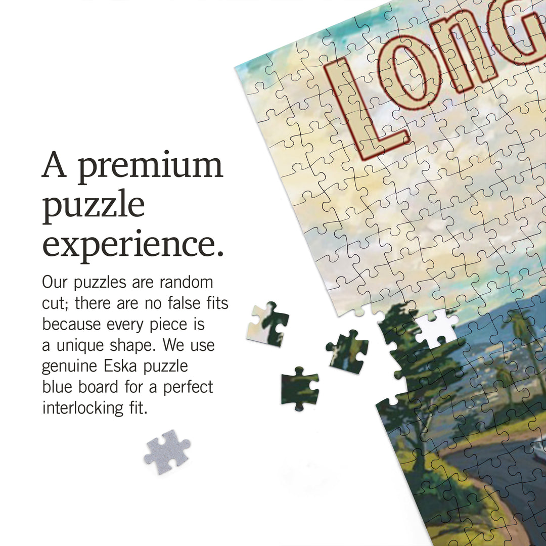 Long Beach, California, Camper Van, Jigsaw Puzzle Puzzle Lantern Press 