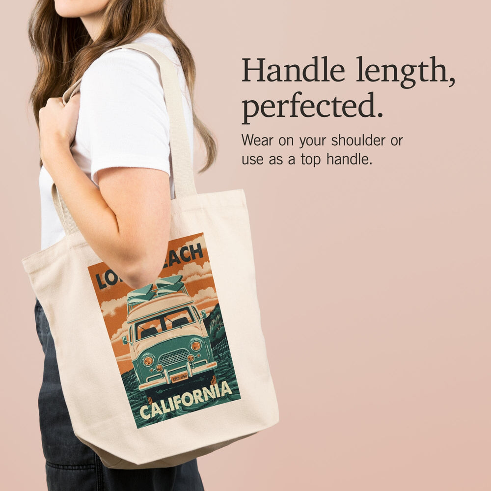 Long Beach, California, Camper Van, Tote Bag Totes Lantern Press 