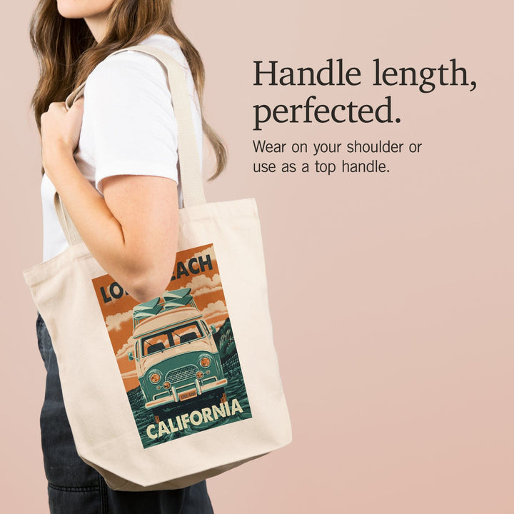 Long Beach, California, Camper Van, Tote Bag Totes Lantern Press 