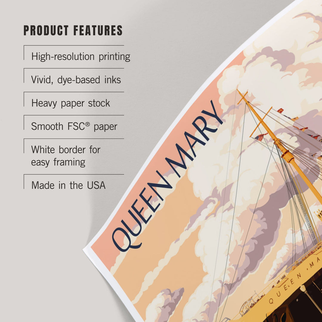 Long Beach, California, Queen Mary, Art & Giclee Prints Art Lantern Press 