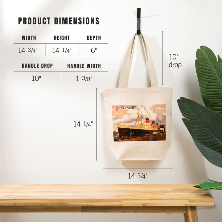 Long Beach, California, Queen Mary, Tote Bag Totes Lantern Press 