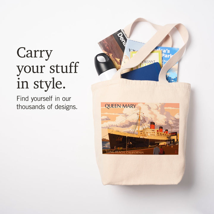 Long Beach, California, Queen Mary, Tote Bag Totes Lantern Press 