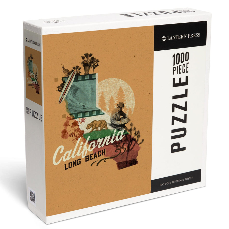 Long Beach, California, State Photomontage, State Series, Jigsaw Puzzle Puzzle Lantern Press 