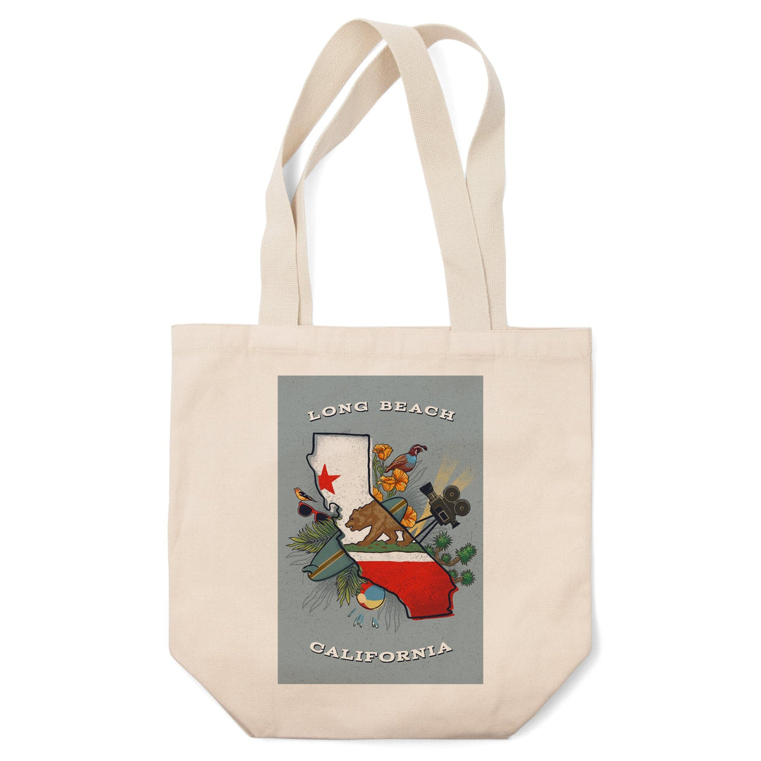 Long Beach, California, State Treasure Trove, State Series, Tote Bag Totes Lantern Press 