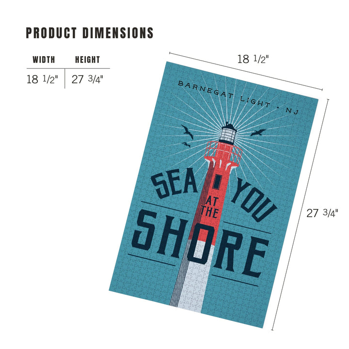 Long Beach Island, New Jersey, Barnegat Light, Sea You At the Shore, Jigsaw Puzzle Puzzle Lantern Press 