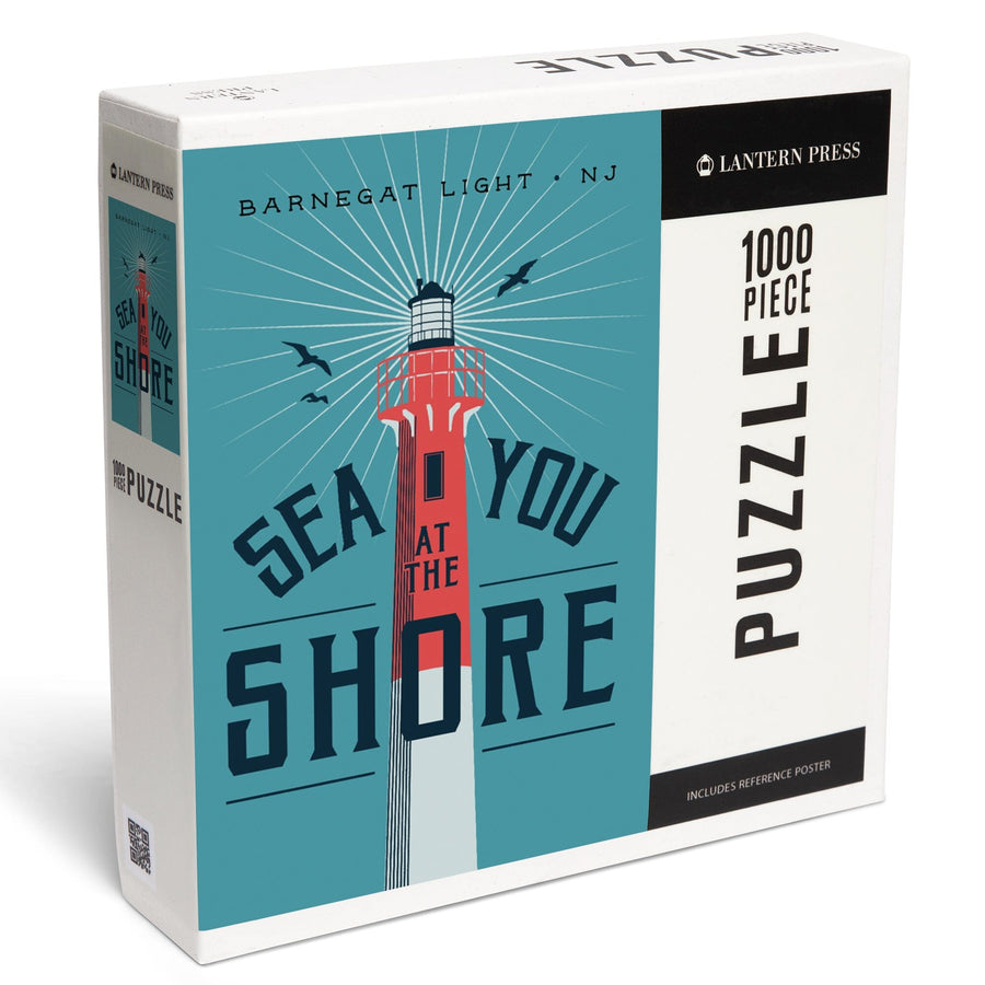 Long Beach Island, New Jersey, Barnegat Light, Sea You At the Shore, Jigsaw Puzzle Puzzle Lantern Press 