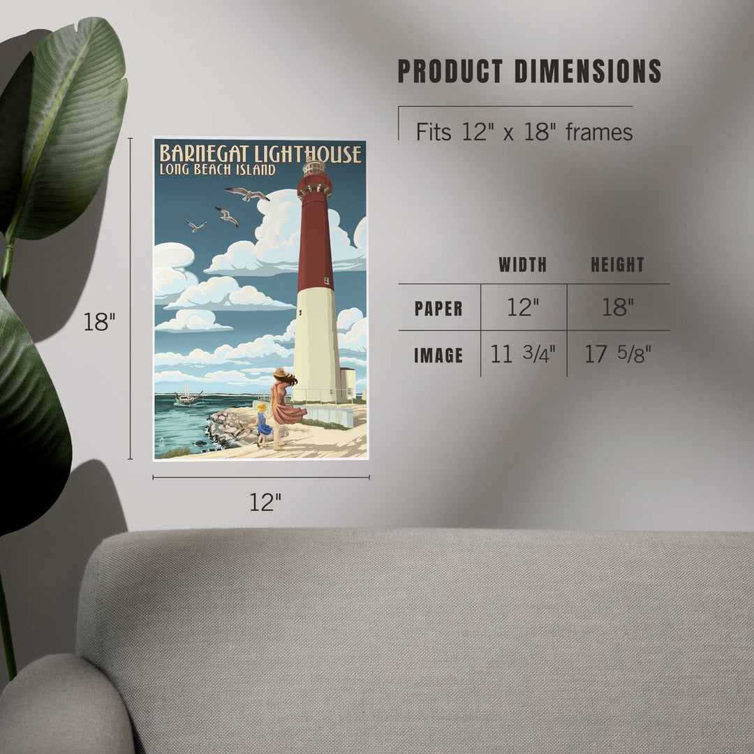 Long Beach Island, New Jersey, Barnegat Lighthouse, Art & Giclee Prints - Lantern Press