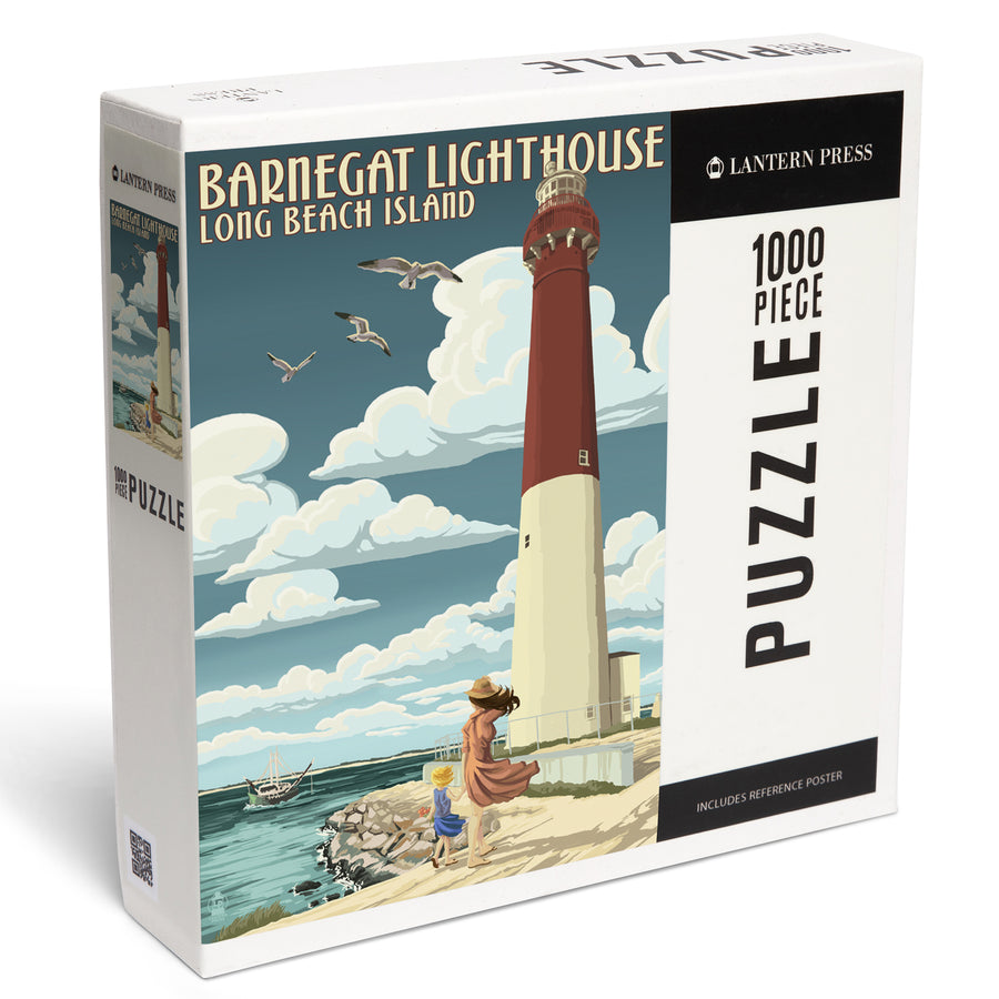Long Beach Island, New Jersey, Barnegat Lighthouse, Jigsaw Puzzle Puzzle Lantern Press 