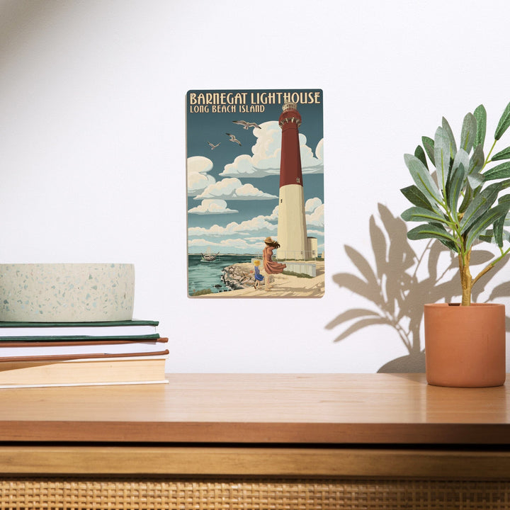 Long Beach Island, New Jersey, Barnegat Lighthouse, Lantern Press Artwork, Wood Signs and Postcards - Lantern Press