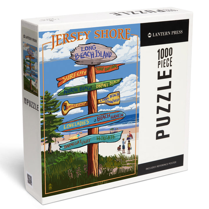 Long Beach Island, New Jersey, Destinations Sign, Jigsaw Puzzle Puzzle Lantern Press 
