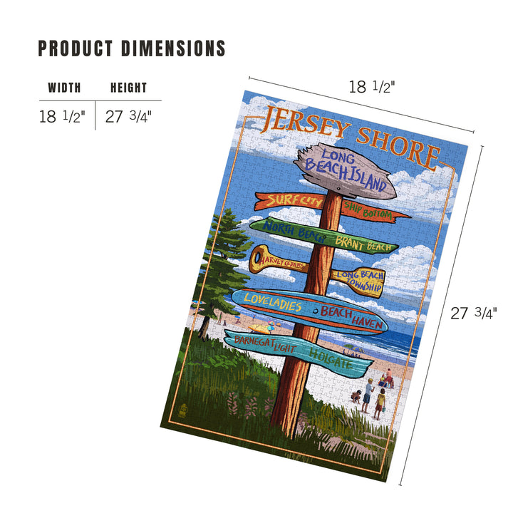 Long Beach Island, New Jersey, Destinations Sign, Jigsaw Puzzle Puzzle Lantern Press 