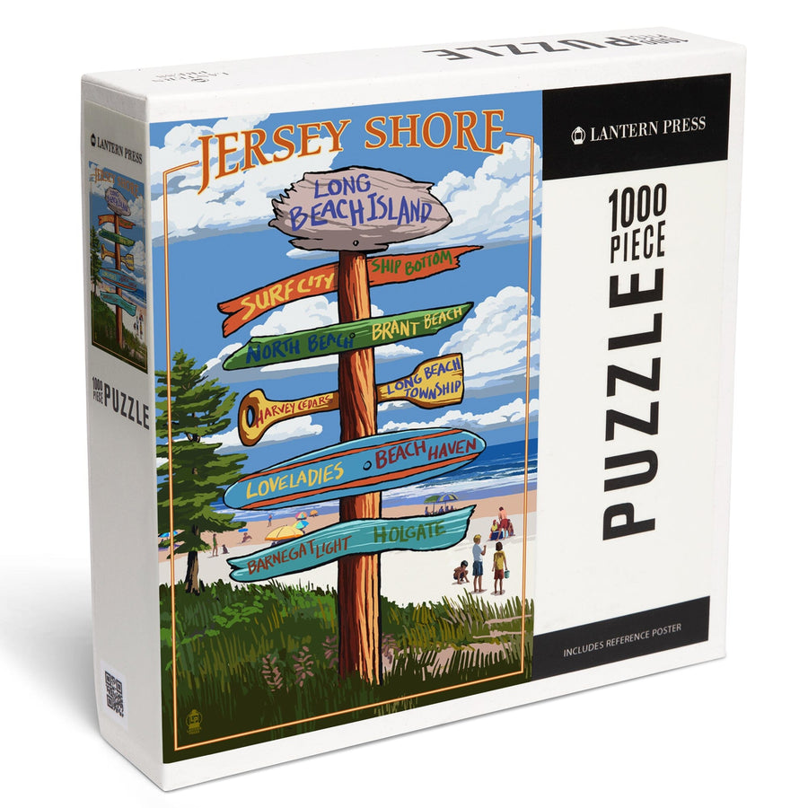 Long Beach Island, New Jersey, Destinations Sign, Jigsaw Puzzle Puzzle Lantern Press 