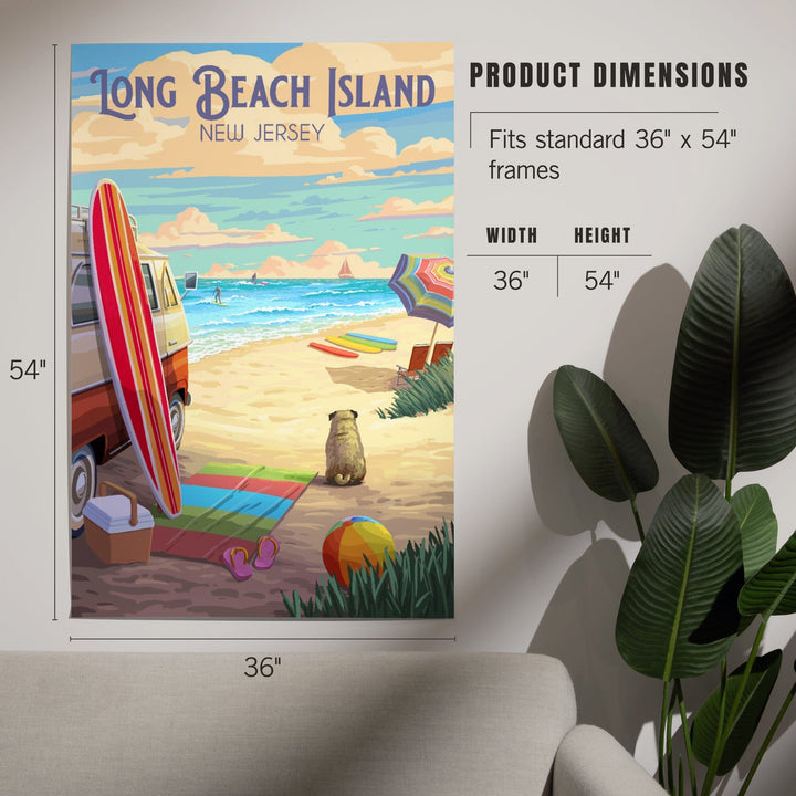 Long Beach Island, New Jersey, Painterly, Beach Activities, Art & Giclee Prints Art Lantern Press 