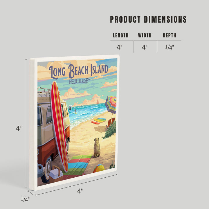 Long Beach Island, New Jersey, Painterly, Beach Activities, Coasters Coasters Lantern Press 