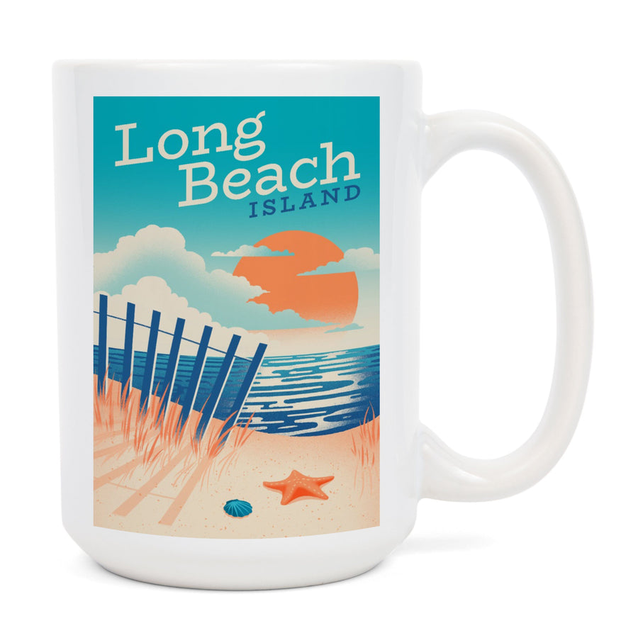 Long Beach Island, New Jersey, Sun-faded Shoreline Collection, Glowing Shore, Beach Scene, Ceramic Mug - Lantern Press