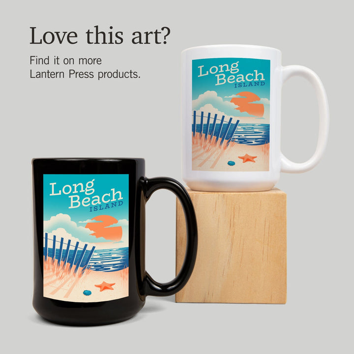 Long Beach Island, New Jersey, Sun-faded Shoreline Collection, Glowing Shore, Beach Scene, Ceramic Mug - Lantern Press