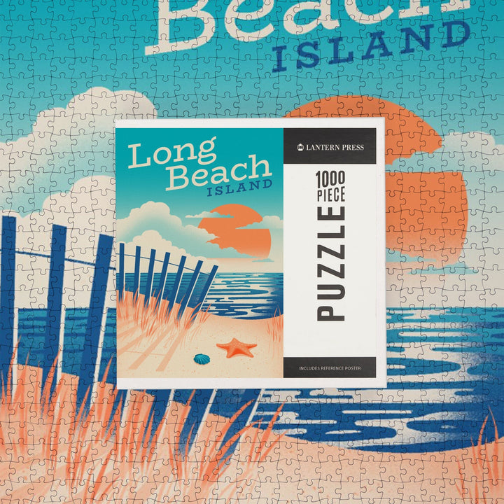 Long Beach Island, New Jersey, Sun-faded Shoreline Collection, Glowing Shore, Beach Scene, Jigsaw Puzzle Puzzle Lantern Press 