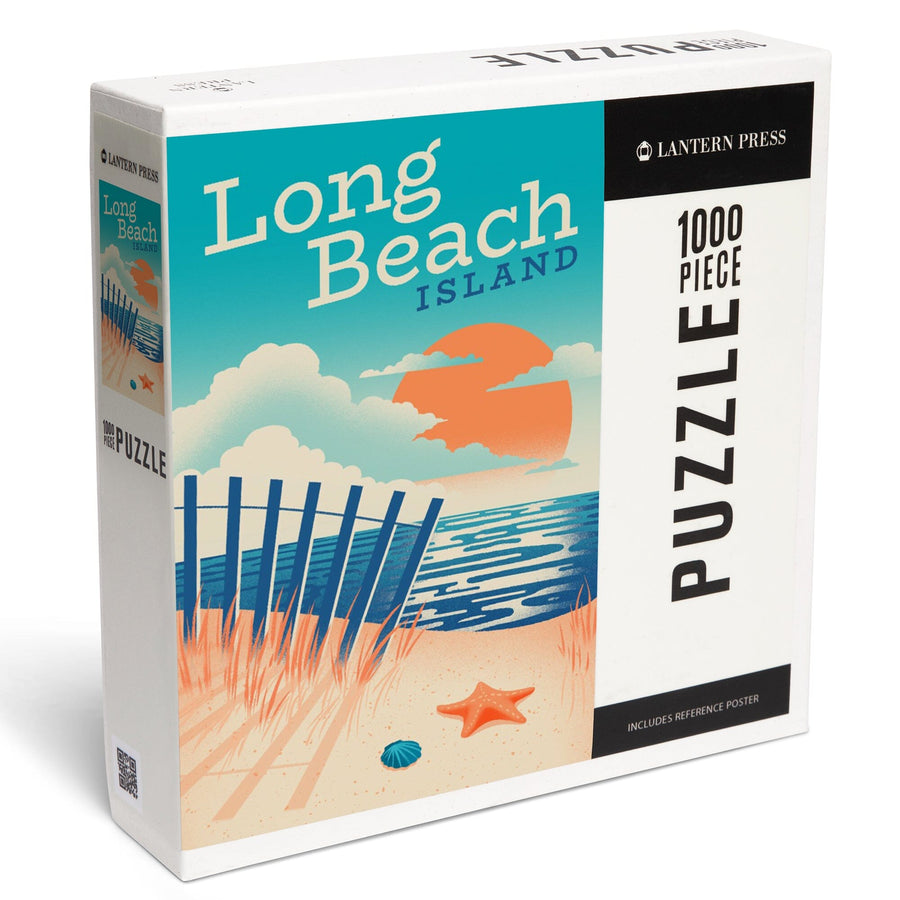 Long Beach Island, New Jersey, Sun-faded Shoreline Collection, Glowing Shore, Beach Scene, Jigsaw Puzzle Puzzle Lantern Press 