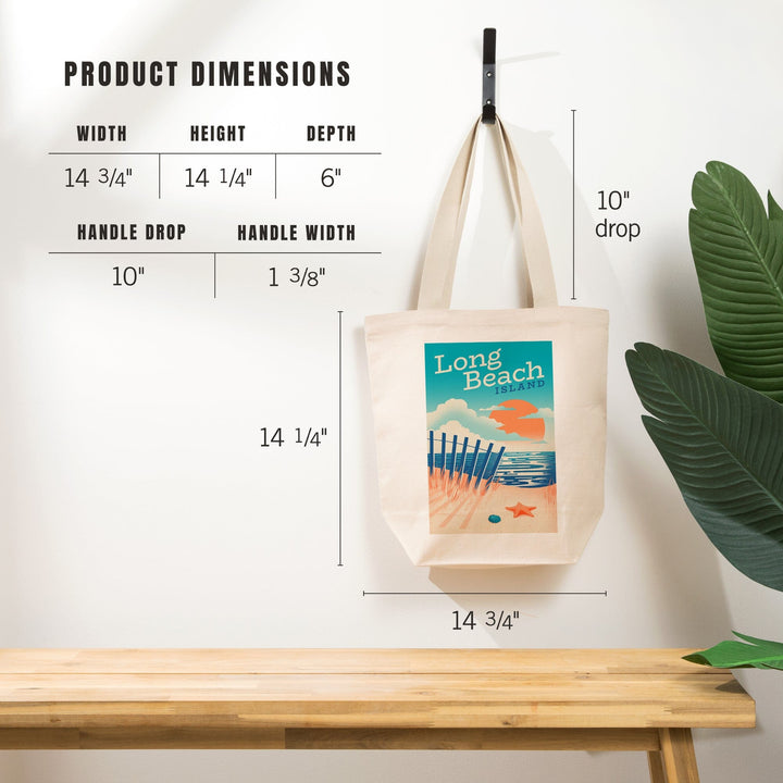 Long Beach Island, New Jersey, Sun-faded Shoreline Collection, Glowing Shore, Beach Scene, Tote Bag Totes Lantern Press 
