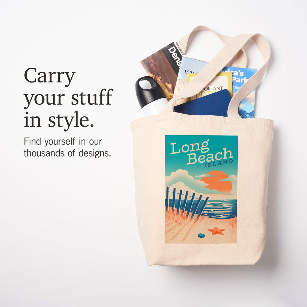 Long Beach Island, New Jersey, Sun-faded Shoreline Collection, Glowing Shore, Beach Scene, Tote Bag Totes Lantern Press 