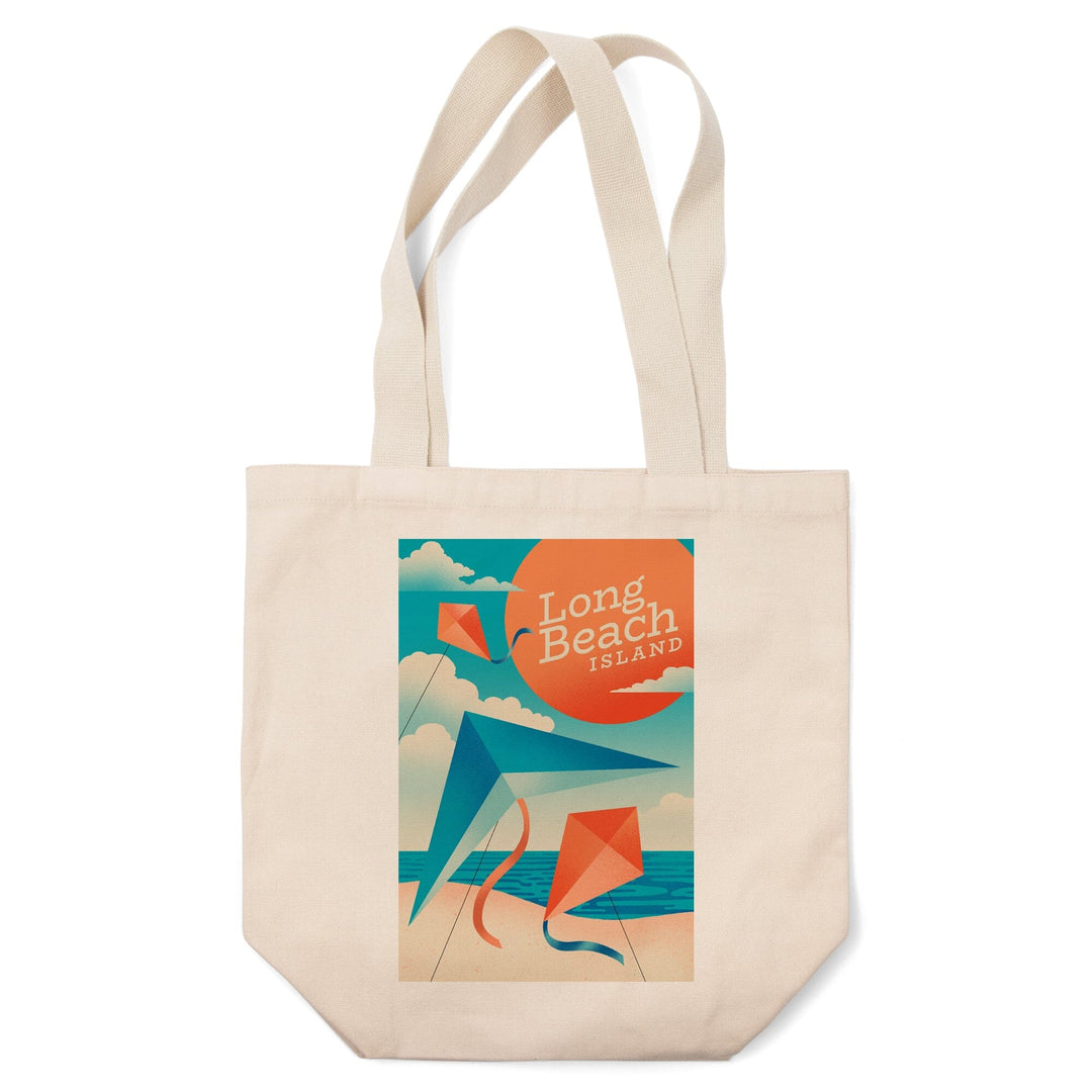 Long Beach Island, New Jersey, Sun-faded Shoreline Collection, Kites on Beach, Tote Bag - Lantern Press