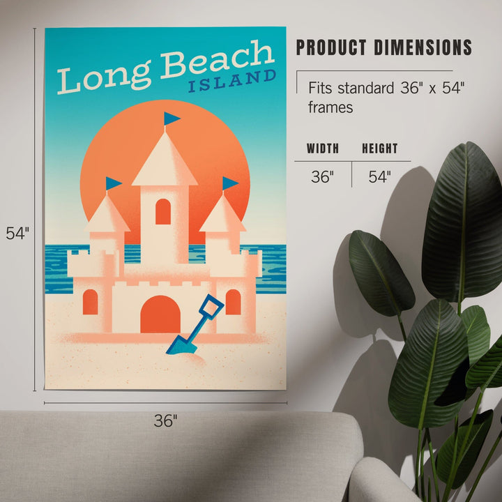 Long Beach Island, New Jersey, Sun-faded Shoreline Collection, Sand Castle on Beach, Art & Giclee Prints Art Lantern Press 
