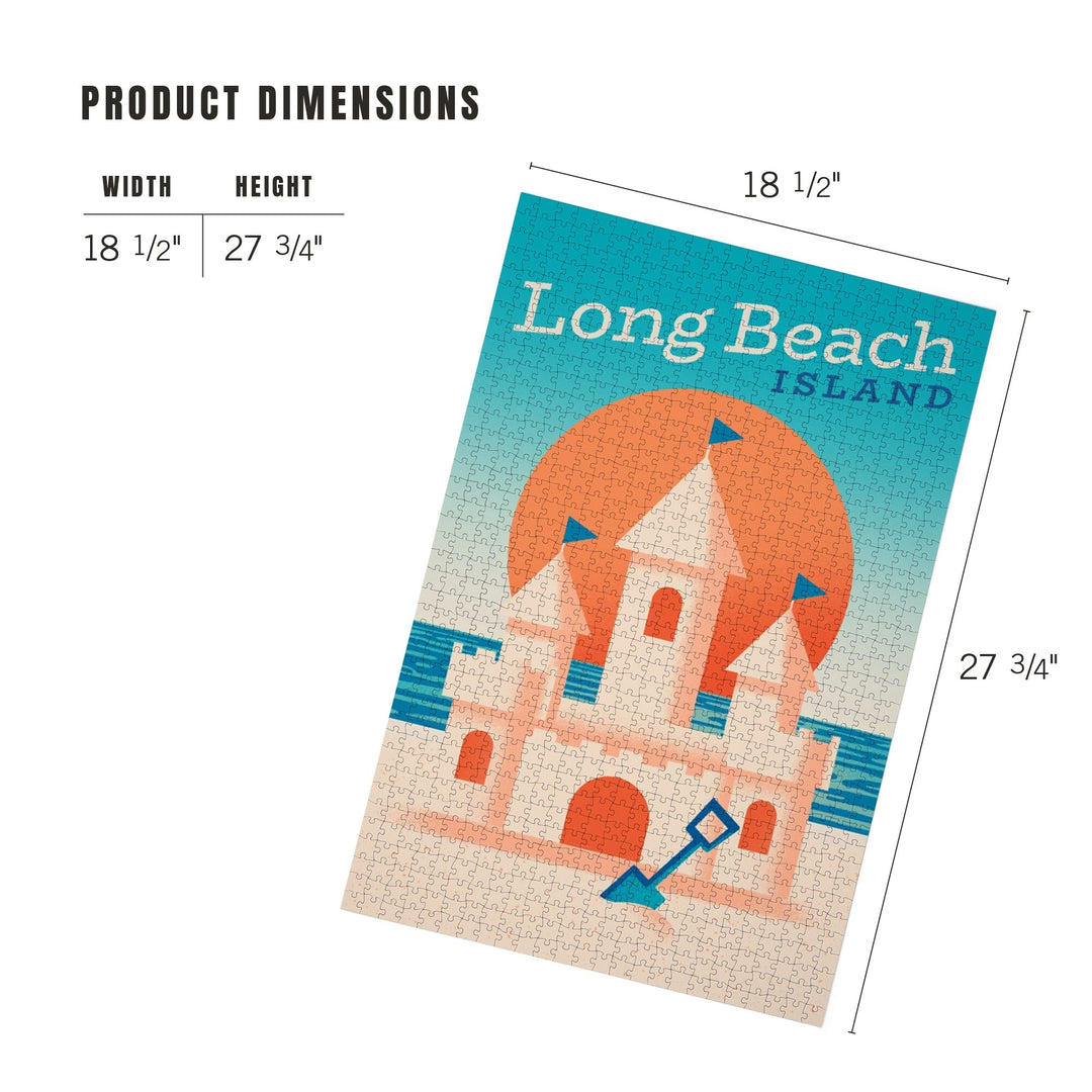 Long Beach Island, New Jersey, Sun-faded Shoreline Collection, Sand Castle on Beach, Jigsaw Puzzle Puzzle Lantern Press 