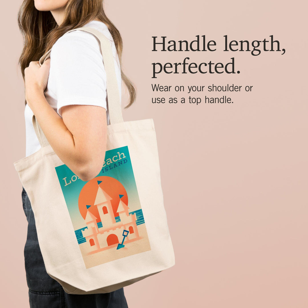 Long Beach Island, New Jersey, Sun-faded Shoreline Collection, Sand Castle on Beach, Tote Bag Totes Lantern Press 