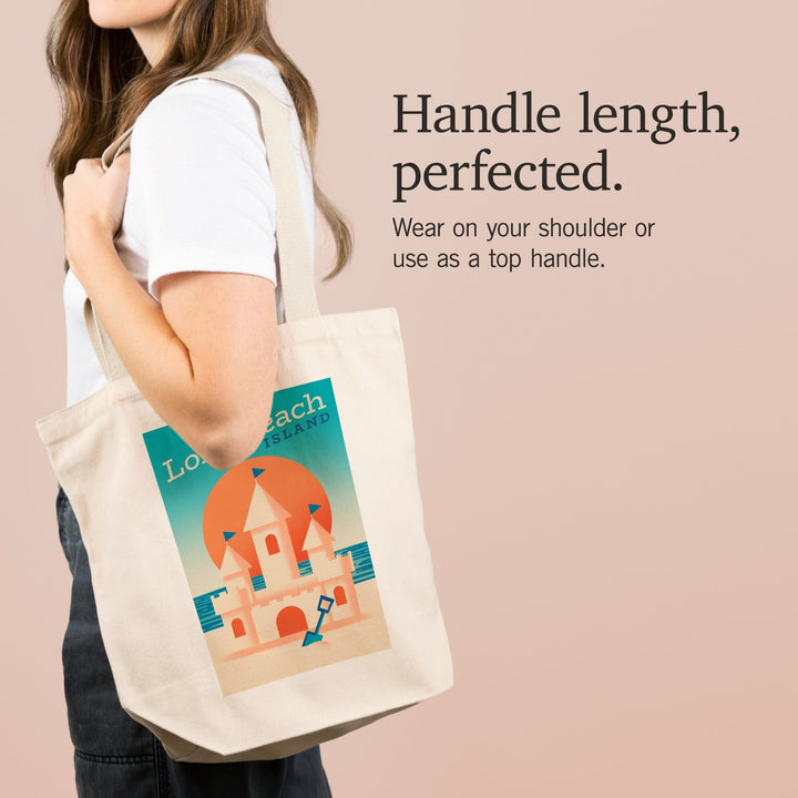 Long Beach Island, New Jersey, Sun-faded Shoreline Collection, Sand Castle on Beach, Tote Bag Totes Lantern Press 