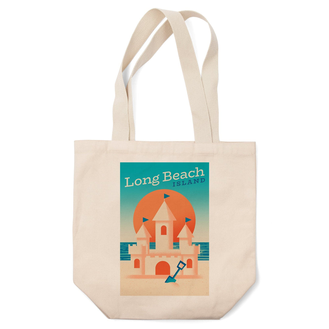 Long Beach Island, New Jersey, Sun-faded Shoreline Collection, Sand Castle on Beach, Tote Bag - Lantern Press