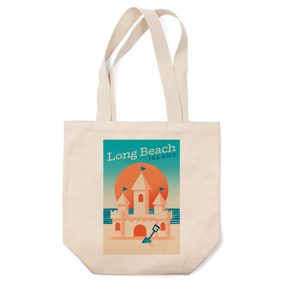 Long Beach Island, New Jersey, Sun-faded Shoreline Collection, Sand Castle on Beach, Tote Bag - Lantern Press