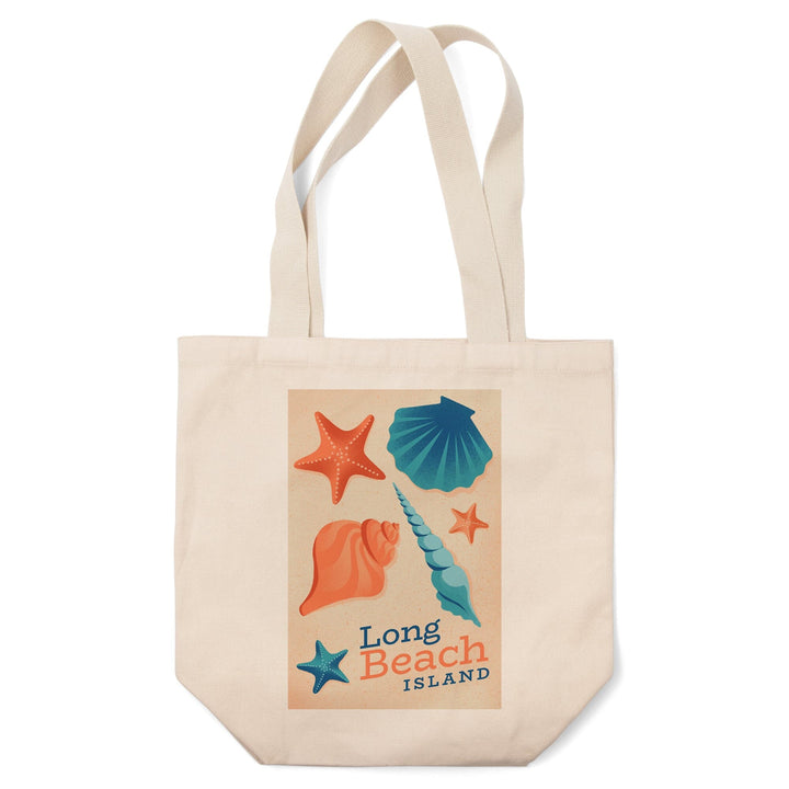 Long Beach Island, New Jersey, Sun-faded Shoreline Collection, Shells on Beach, Tote Bag - Lantern Press