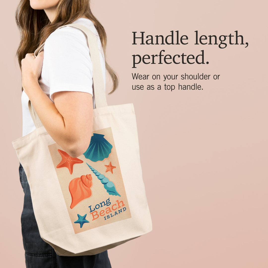 Long Beach Island, New Jersey, Sun-faded Shoreline Collection, Shells on Beach, Tote Bag Totes Lantern Press 