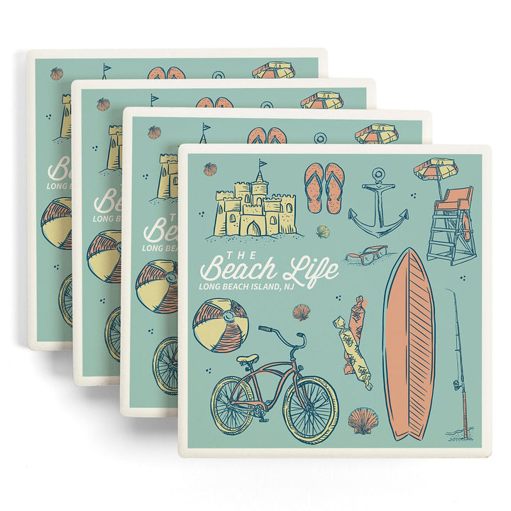 Long Beach Island, New Jersey, The Beach Life, Coasters Coasters Lantern Press 