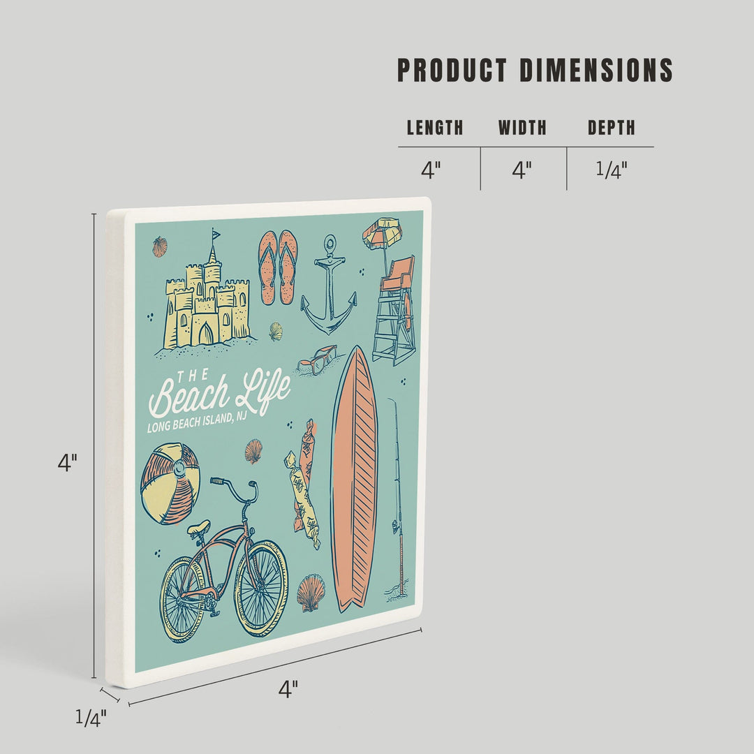 Long Beach Island, New Jersey, The Beach Life, Coasters Coasters Lantern Press 